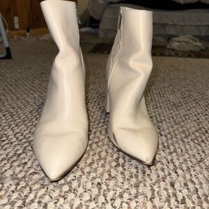 Elegant Cream Ankle Boots